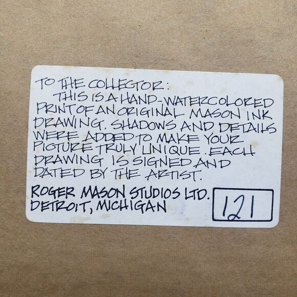 VTG 1978 Roger Mason Framed Print Individually Watercolored Train Engine‎ RARE - Picture 6 of 10